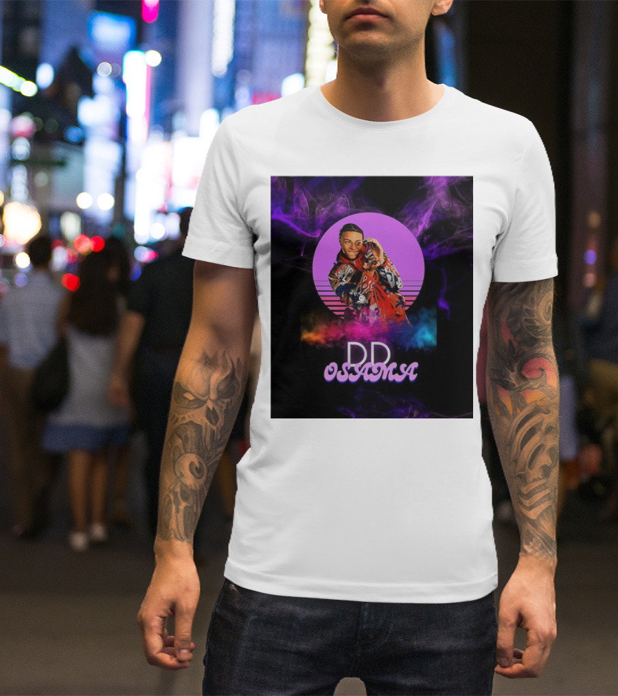 DD Osama Bold Neon Smoke Background T-Shirt