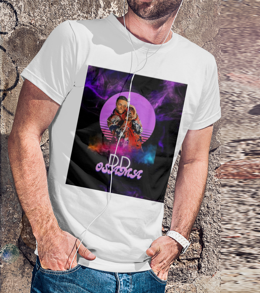 DD Osama Bold Neon Smoke Background T-Shirt