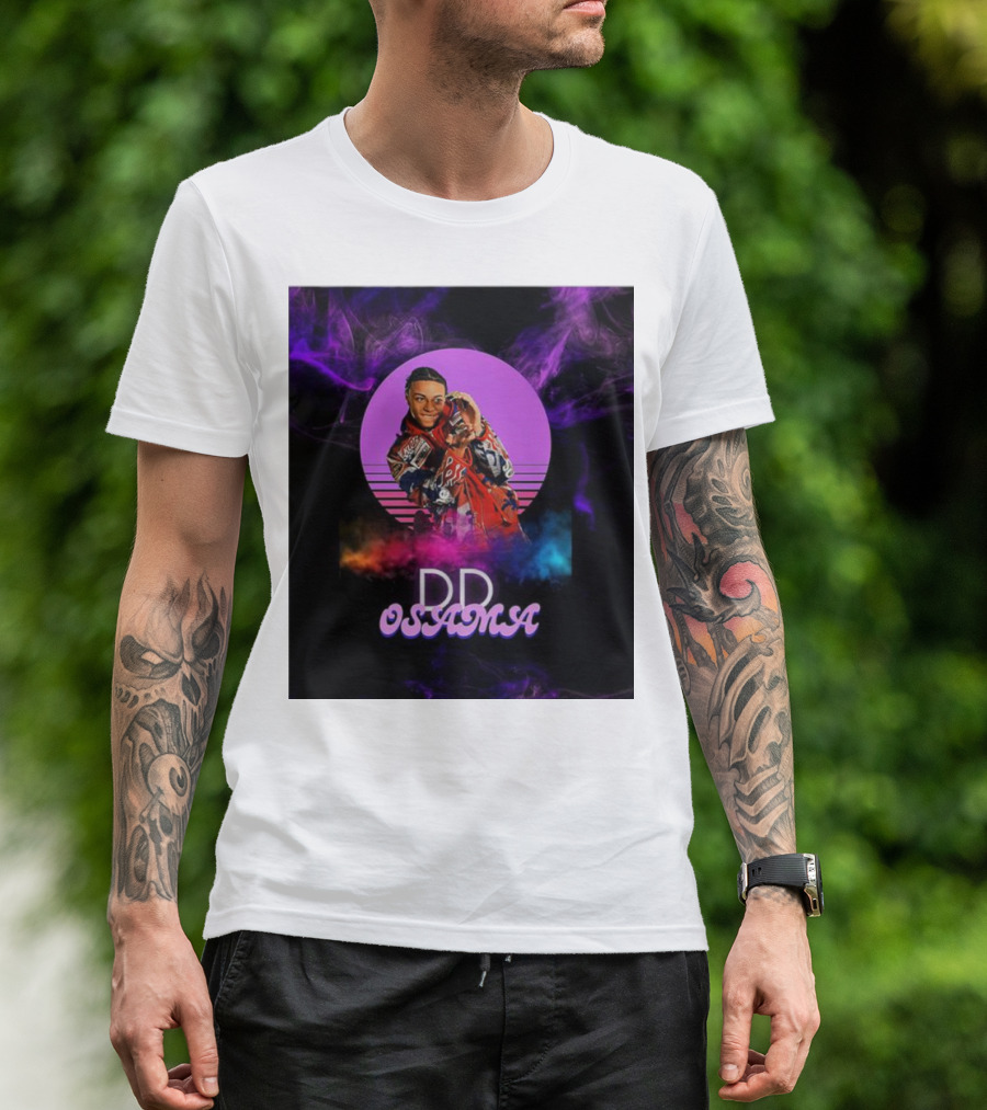 DD Osama Bold Neon Smoke Background T-Shirt