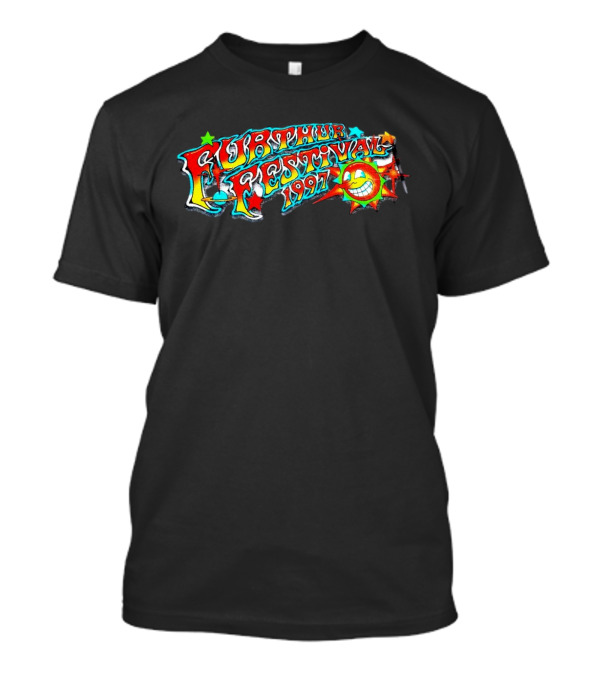 Furthur Festival 1997 Smiling Sun And Stars Psychedelic Text T-Shirt