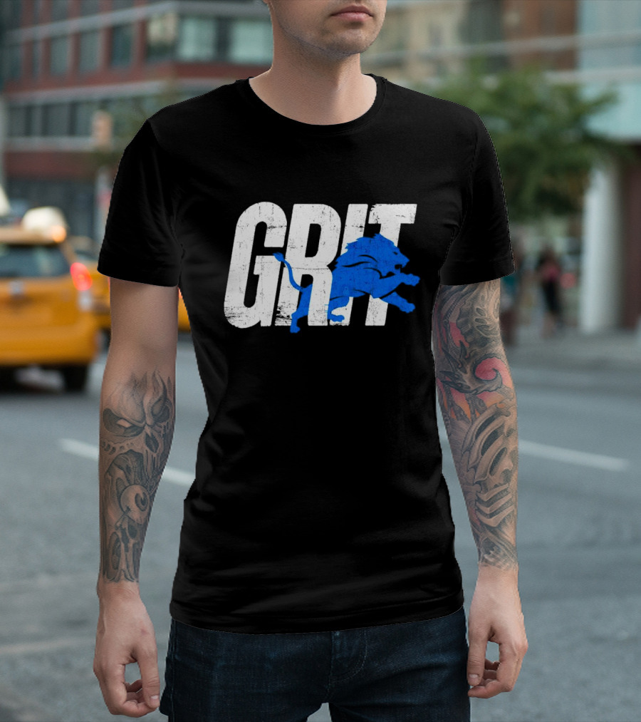 Grit Detroit Lions Blue Lion T-Shirt