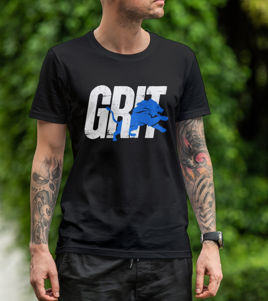 Grit Detroit Lions Blue Lion T-Shirt