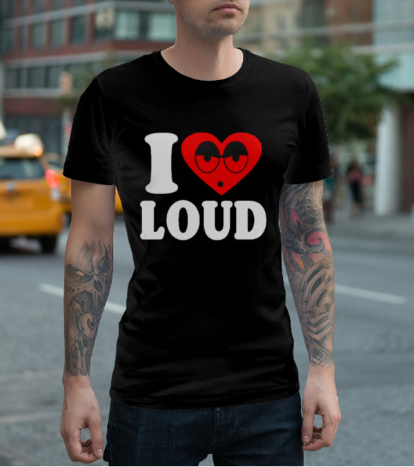 I Love Loud Heart Glasses Emoji T-Shirt