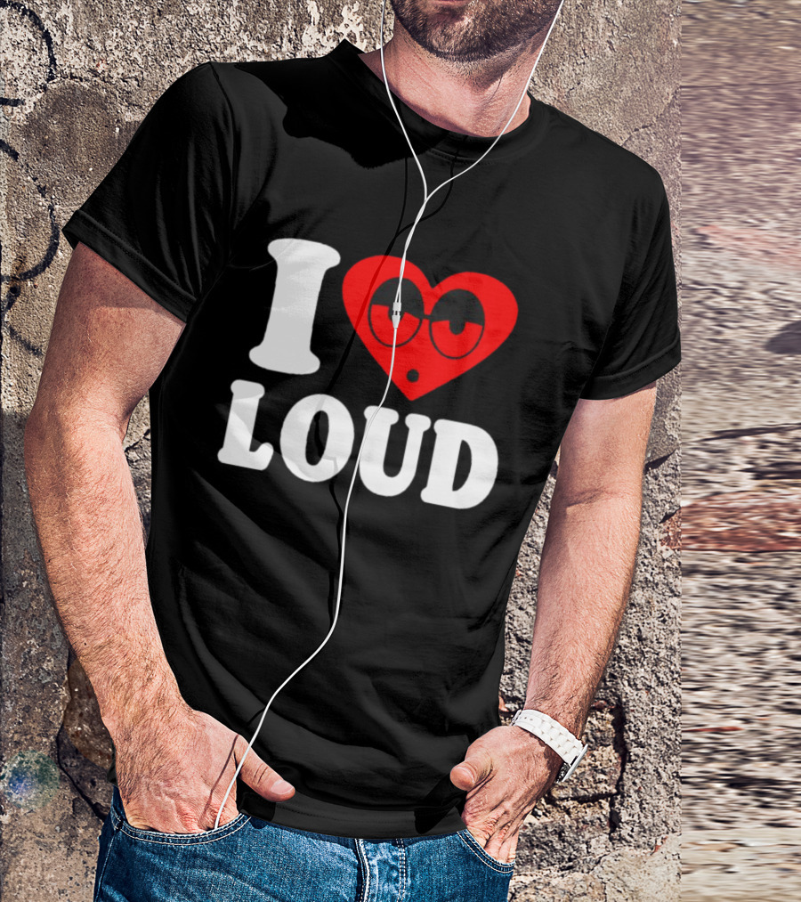 I Love Loud Heart Glasses Emoji T-Shirt