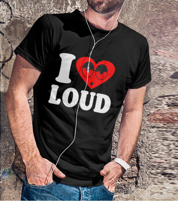 I Love Loud Heart Glasses Emoji T-Shirt