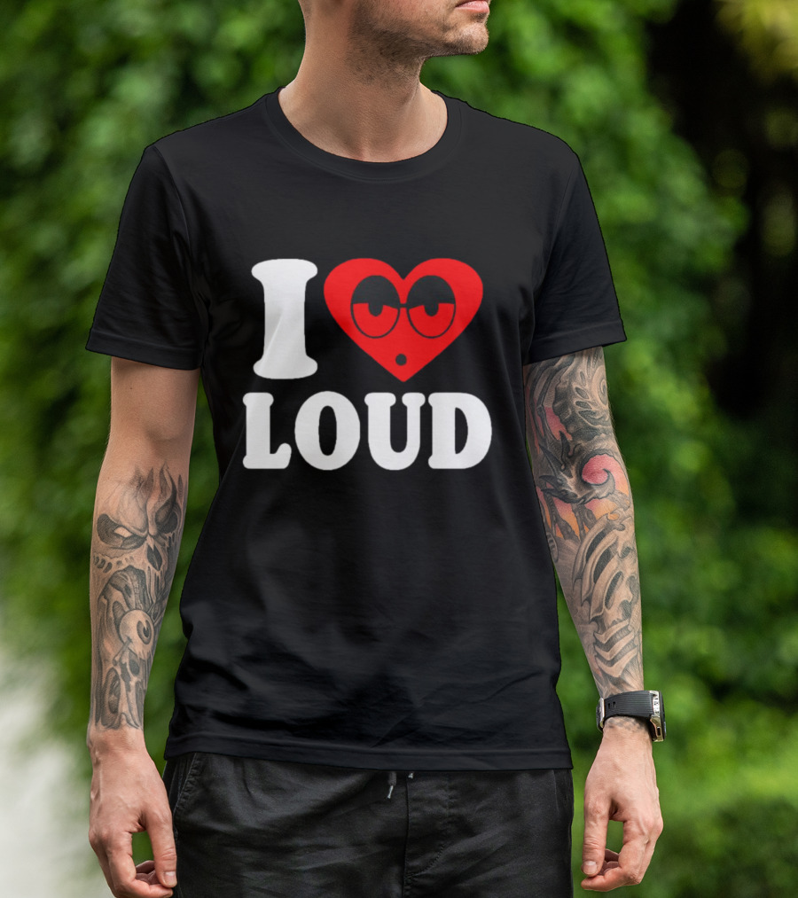 I Love Loud Heart Glasses Emoji T-Shirt