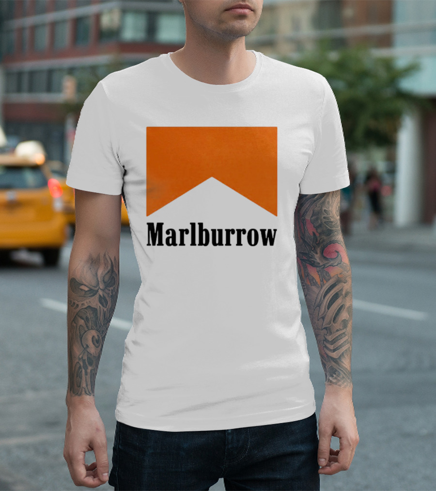 Marlburrow Marlboro Parody Orange Chevron T-Shirt