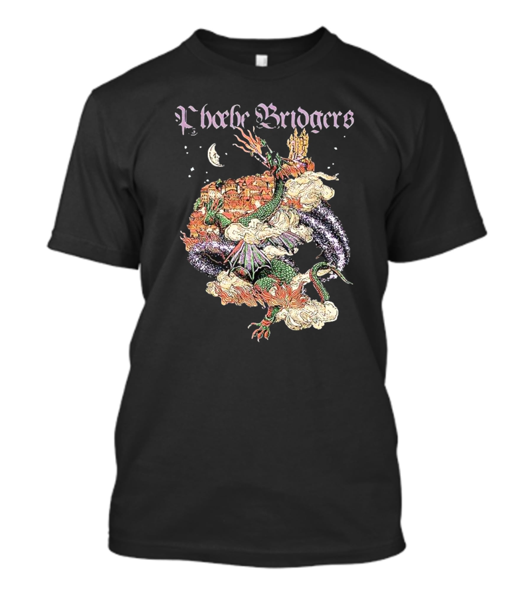 Phoebe Bridgers Dragon Fantasy Castle And Moon T-Shirt