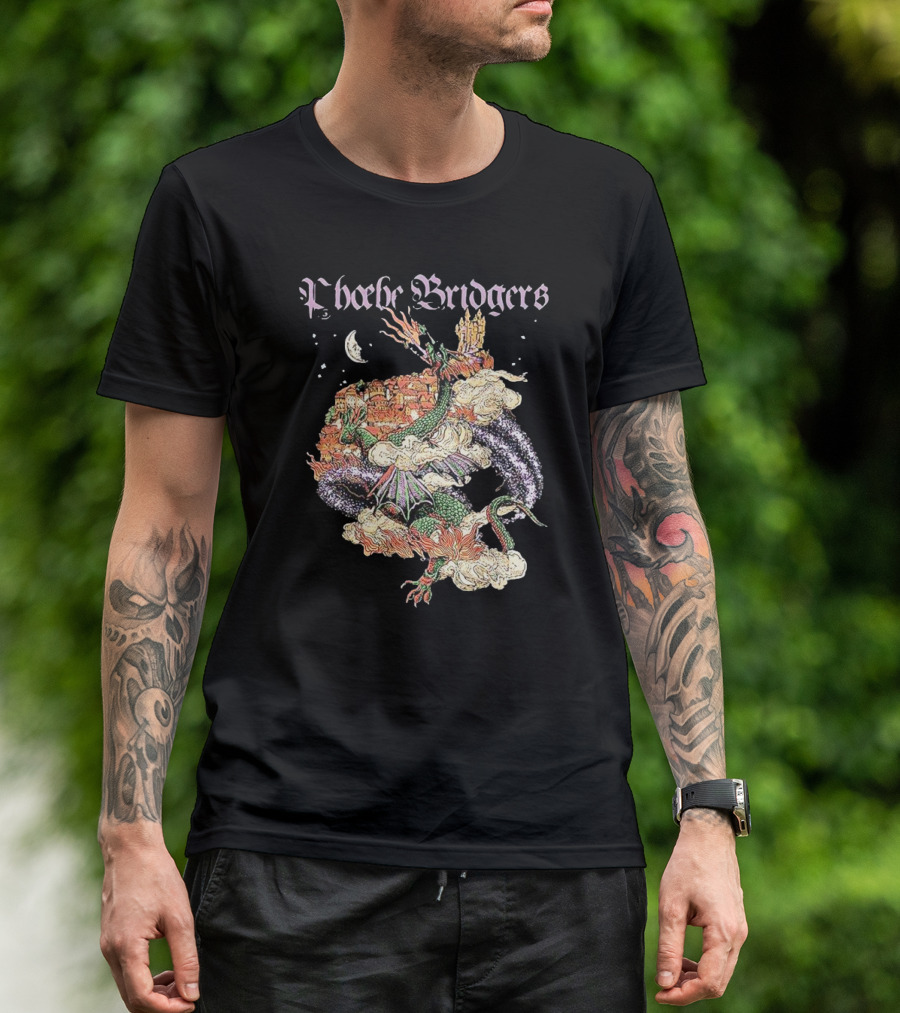 Phoebe Bridgers Dragon Fantasy Castle And Moon T-Shirt