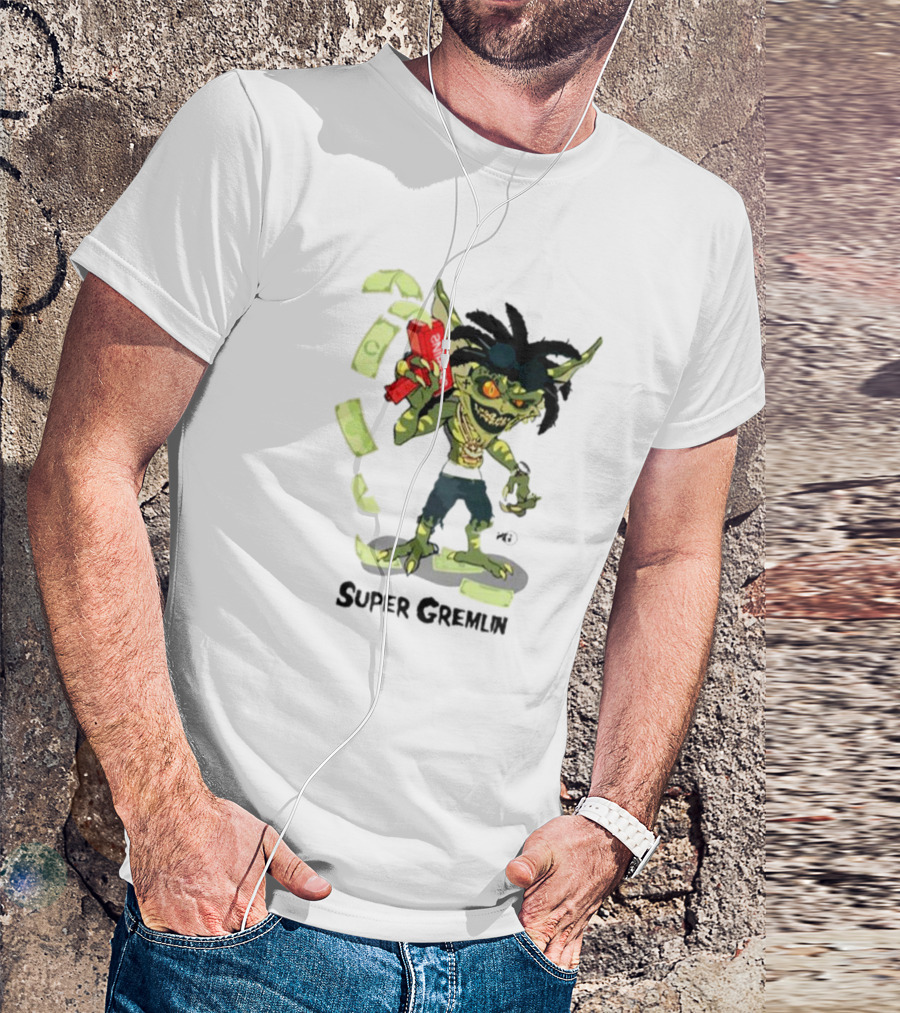 Sniper Gang Super Gremlin Cartoon With Cash And Red Gun T-Shirt