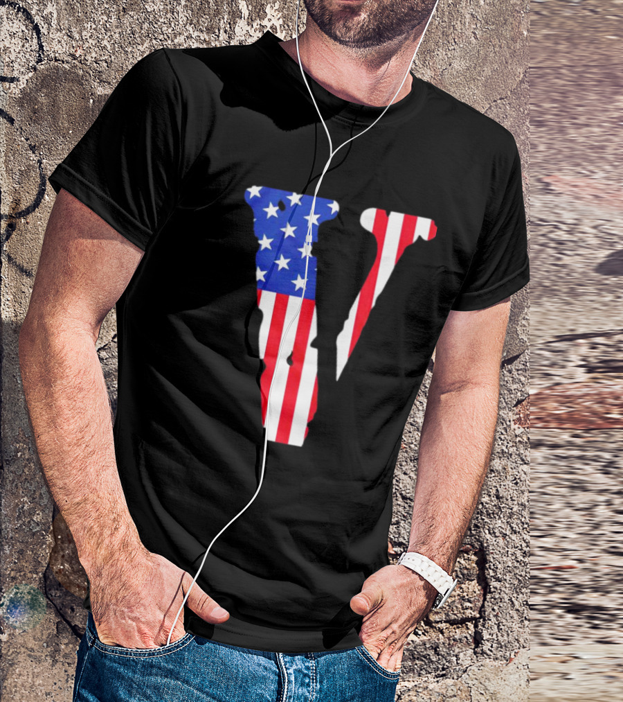 Vlone V American Flag USA T-Shirt