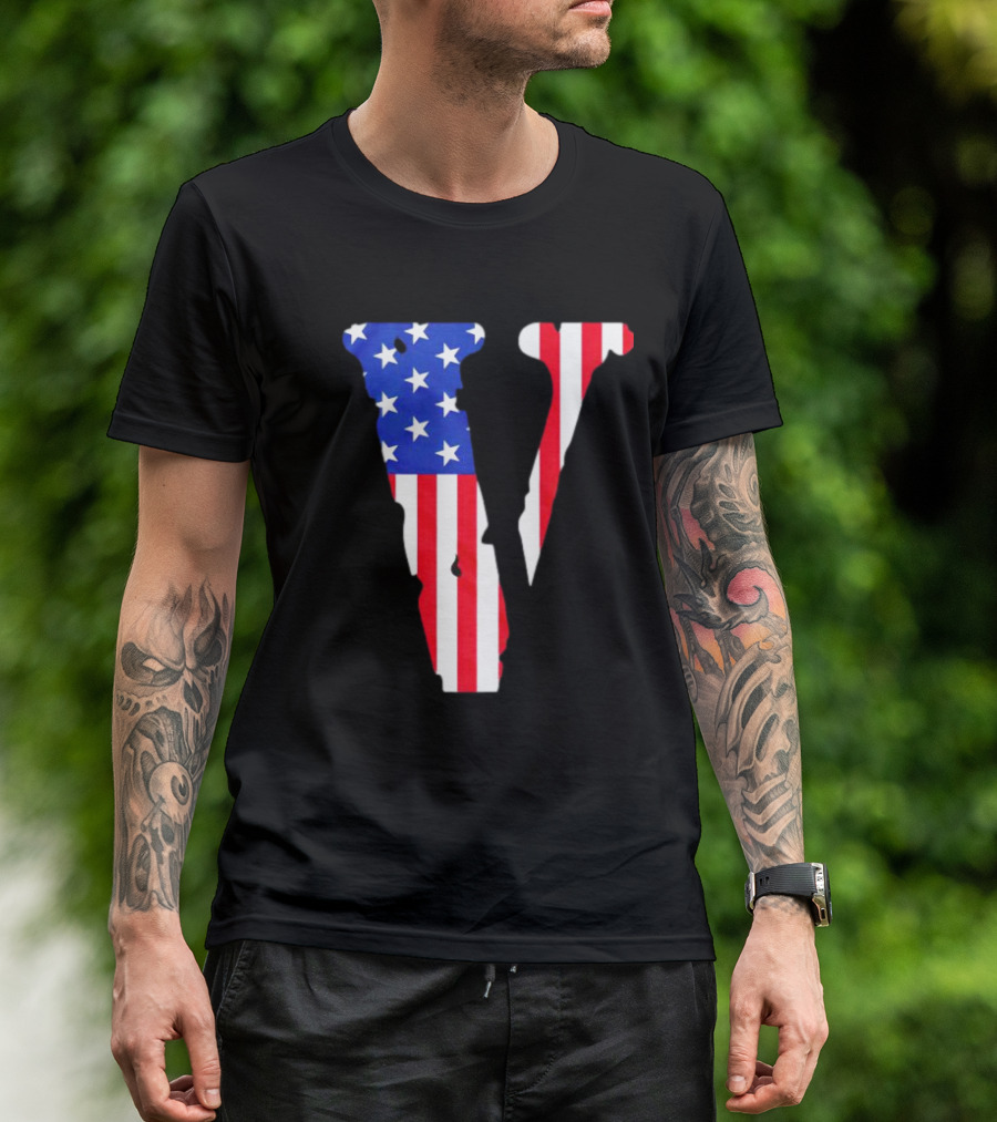 Vlone V American Flag USA T-Shirt