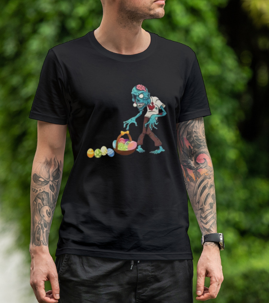 Zombie Collecting Happy Easter Eggs T-Shirt
