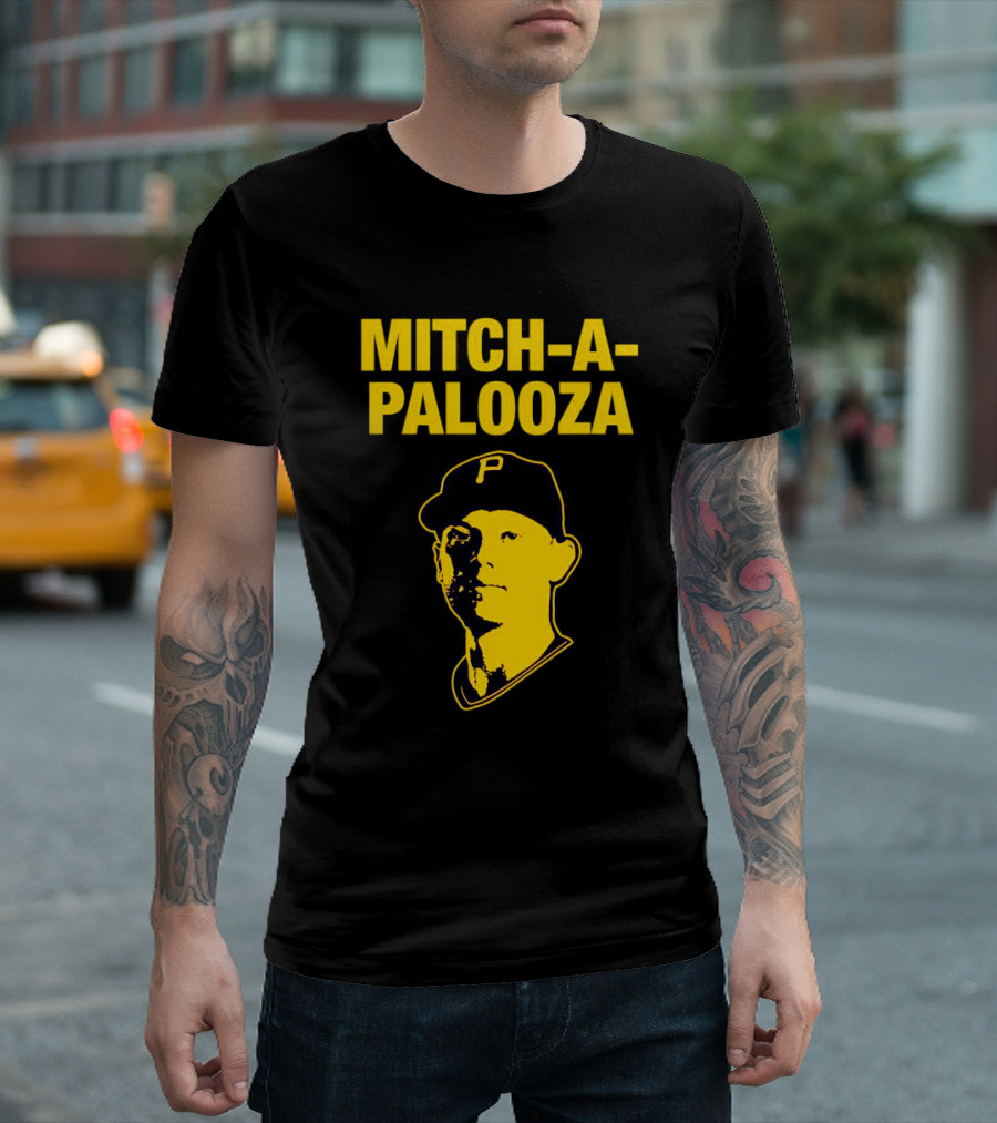 Pittsburgh Pirates Mitch-a-Palooza Bold Yellow Baseball Player T-Shirt