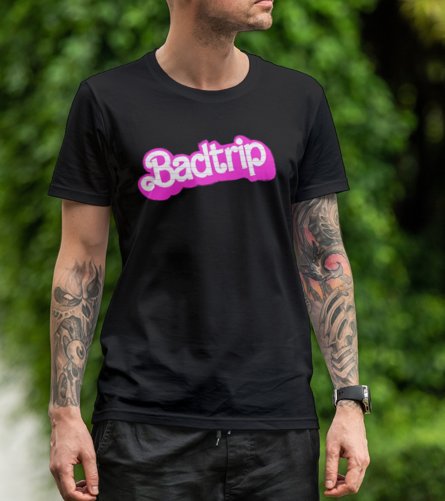 Linya-Linya Badtrip Pink Bubble Text T-Shirt