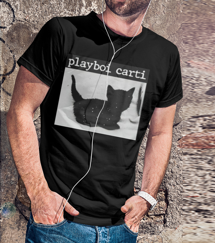 Playboi Carti Starry Black Cat Minimalist Aesthetic T-Shirt