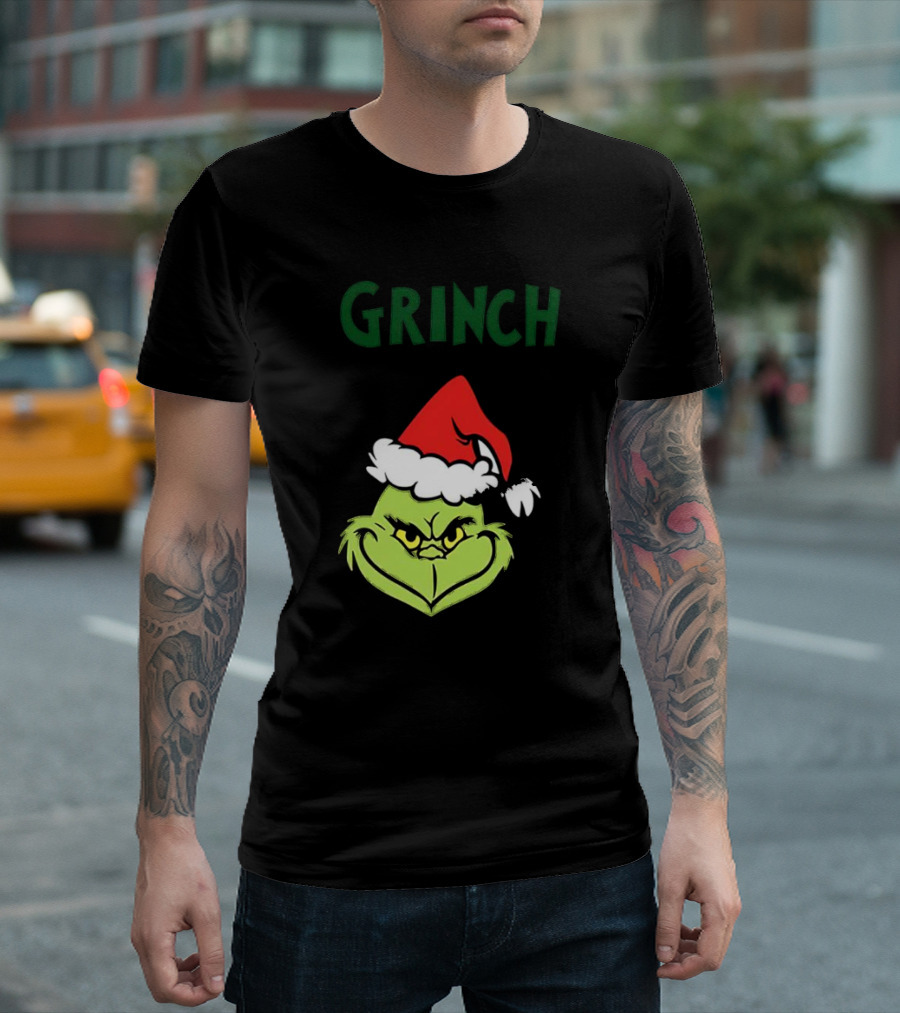 The Grinch Santa Hat Christmas T-Shirt