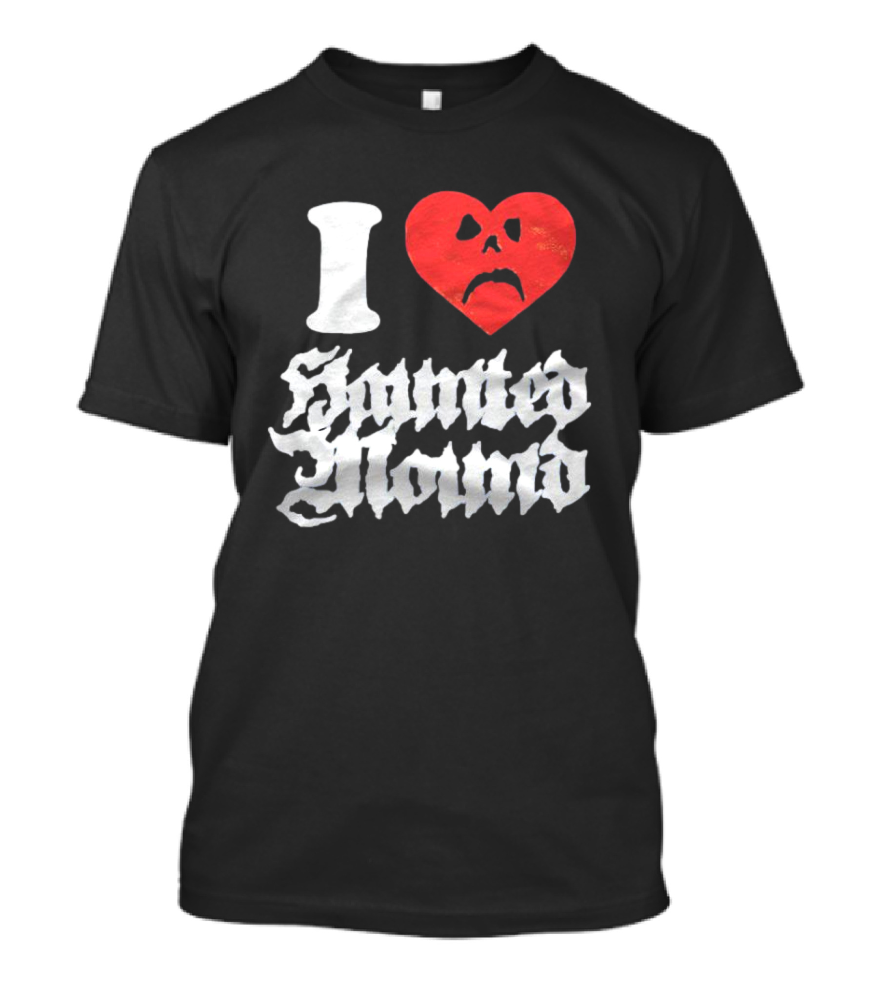 I Love Haunted Mound Scary Heart Face T-Shirt