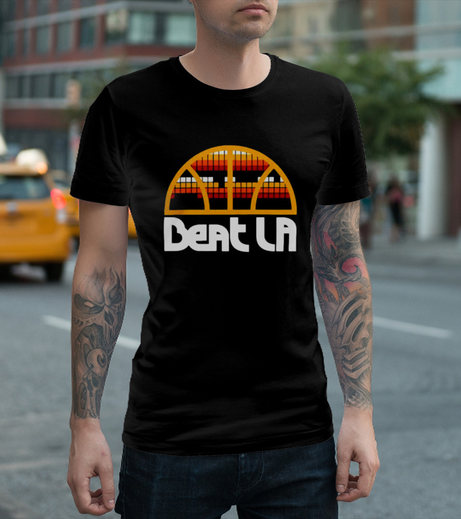 Beat LA Denver Nuggets Skyline Basketball T-Shirt