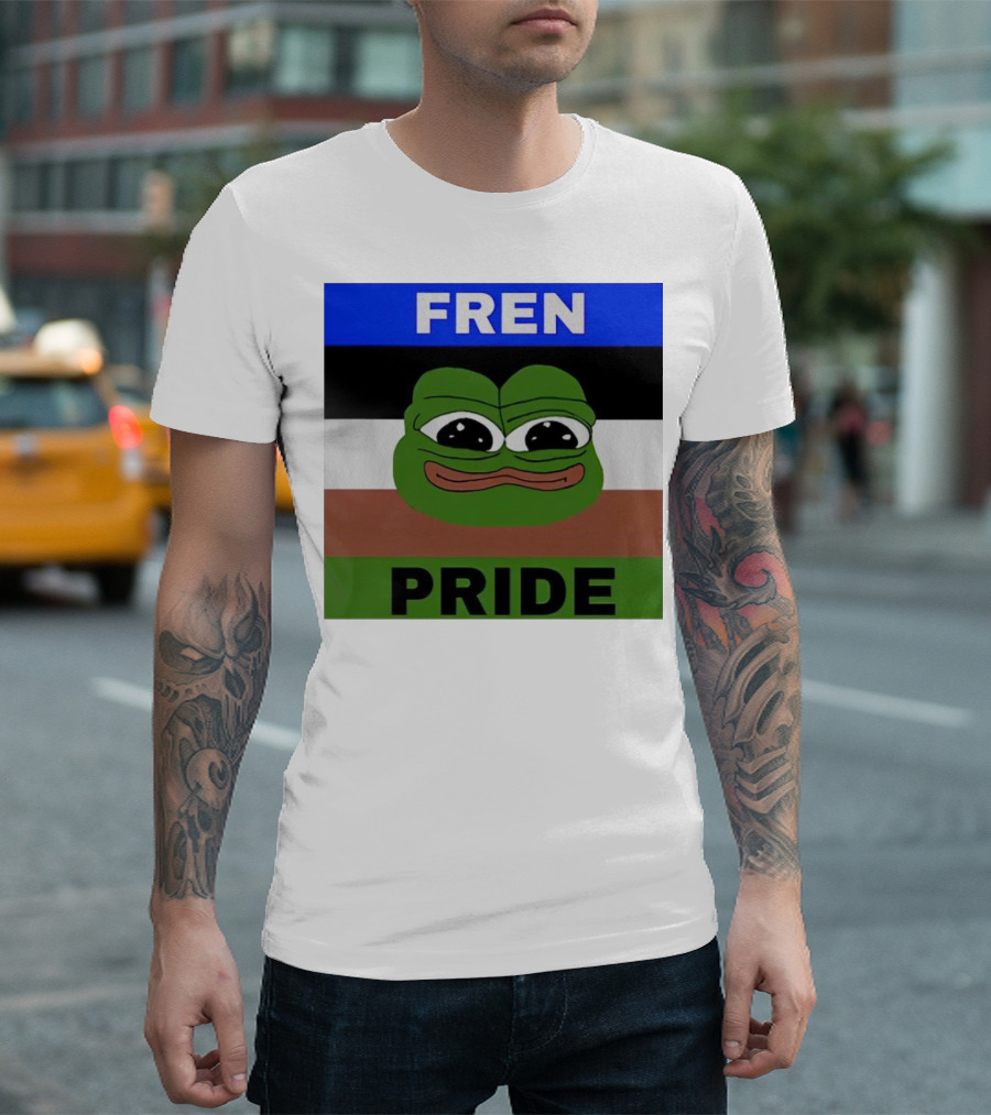 Frog Kermit Fren Pride Meme Pepe Flag T-Shirt