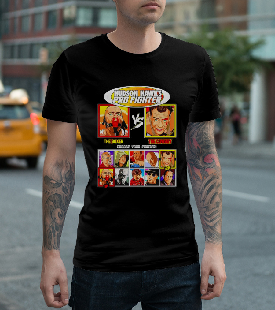 Hudson Hawks Pro Fighter The Boxer Vs The Cowboy Choose Your Fighter T-Shirt
