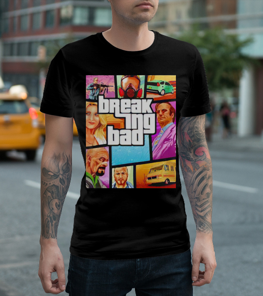 Breaking Bad Meets GTA Art Crossover T-Shirt