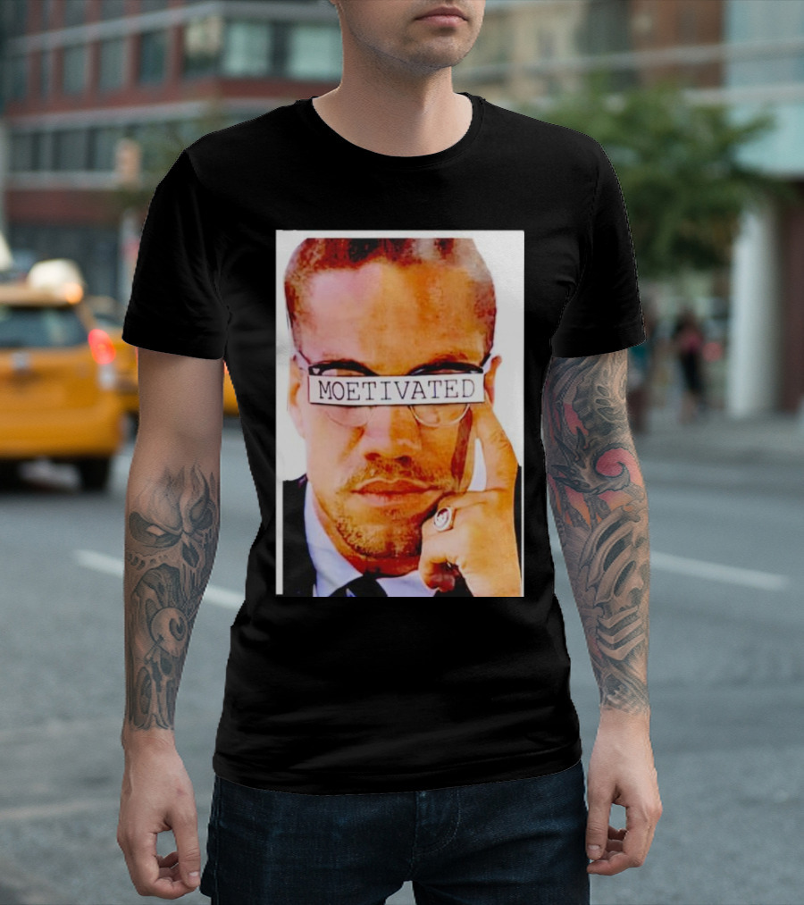 Malcolm X Moetivated Glasses Motif T-Shirt