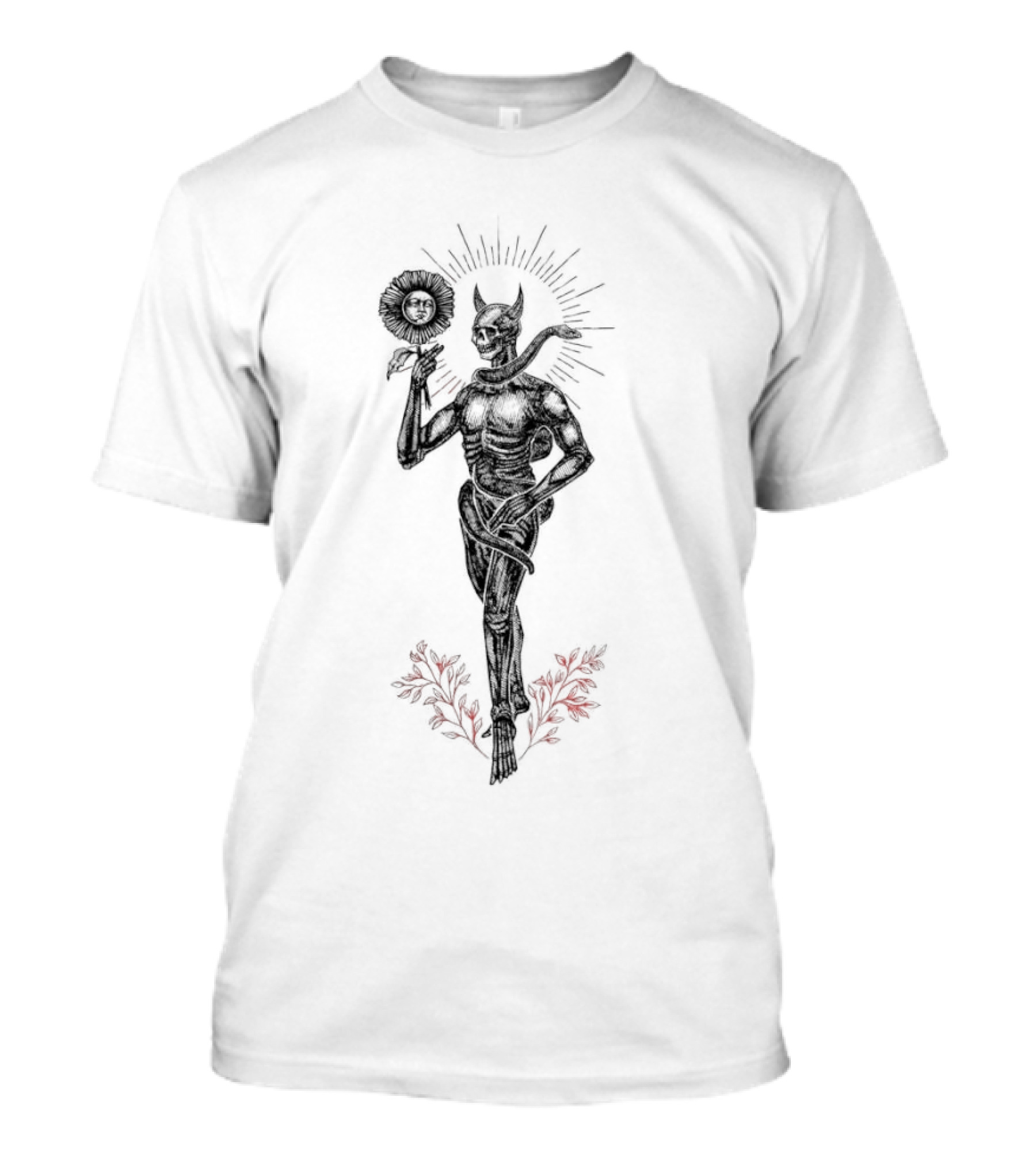 Micah Ulrich Flayed Skeletal Demon Holding Sun Mask T-Shirt