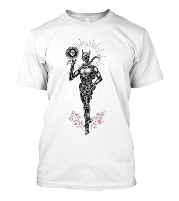 Micah Ulrich Flayed Skeletal Demon Holding Sun Mask T-Shirt