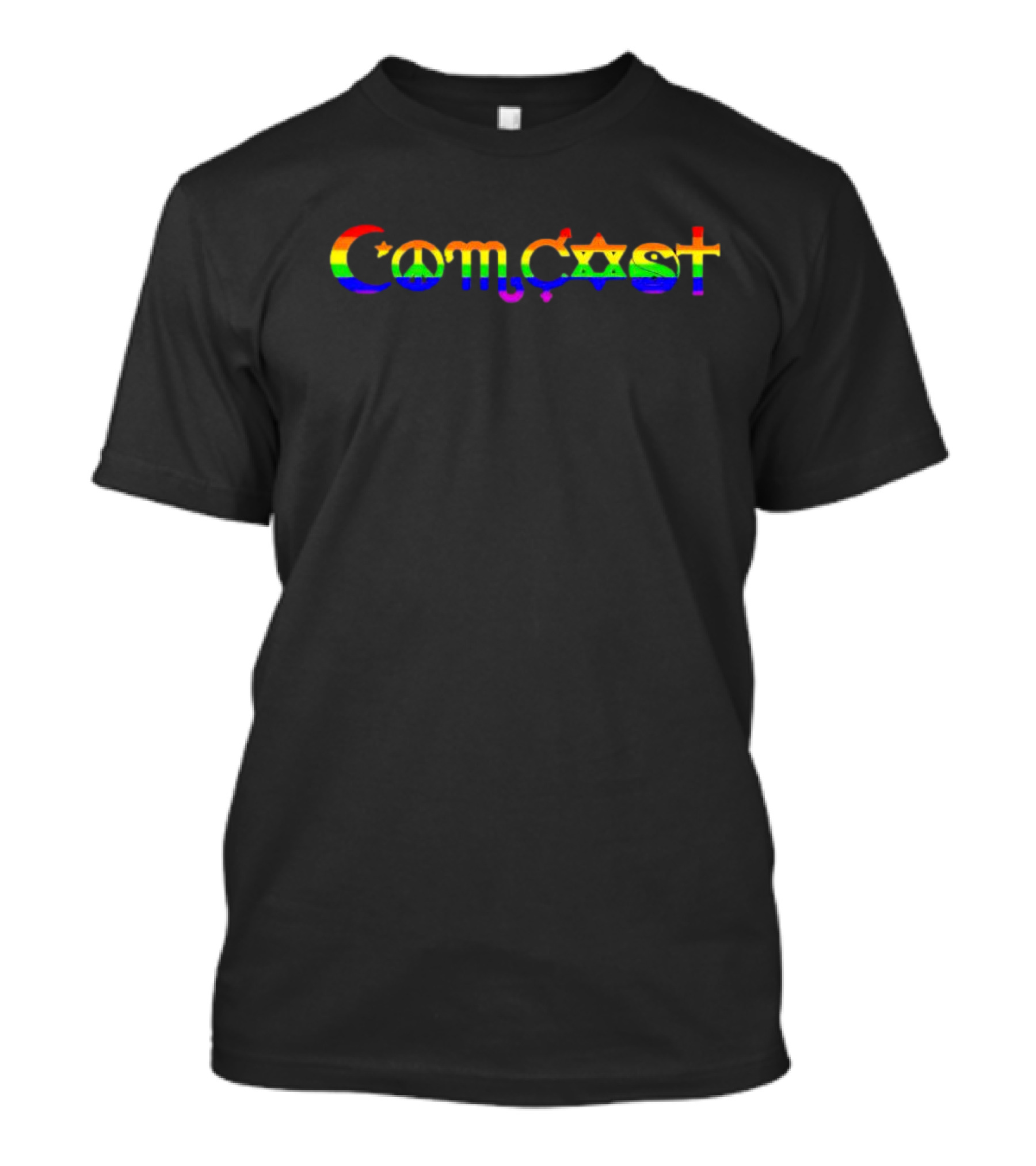 Comcast Peace Symbol Rainbow Star T-Shirt