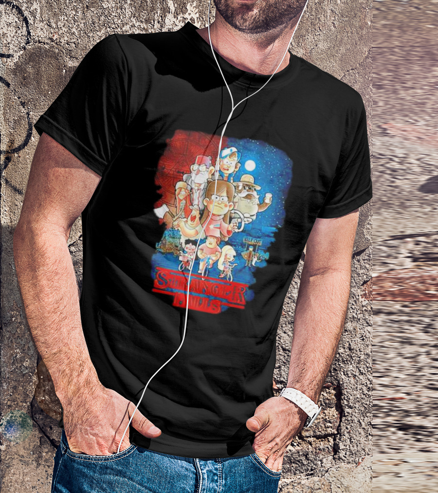 Stranger Falls Gravity Falls Parody Nighttime Adventure Scene T-Shirt