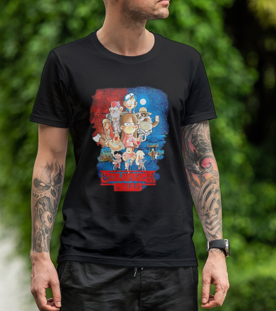 Stranger Falls Gravity Falls Parody Nighttime Adventure Scene T-Shirt