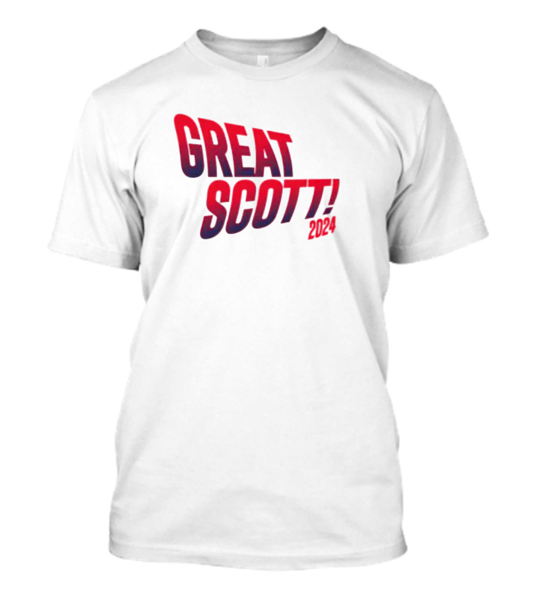 Great Scott 2024 Retro Red Text Election Motif T-Shirt