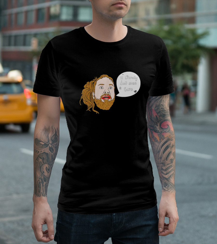 IDC I Literally Don't Even Care Bearded Redhead Speech Bubble T-Shirt