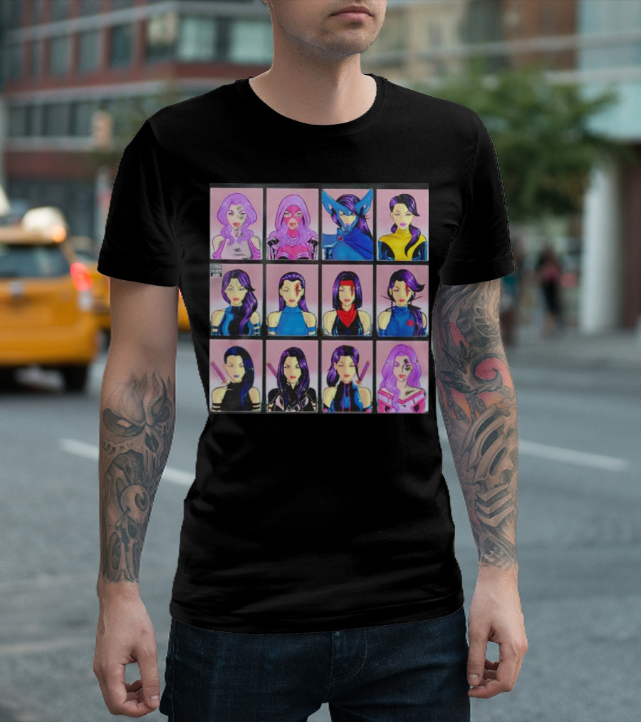 Psylocke Evolution Twelve Iconic Looks T-Shirt