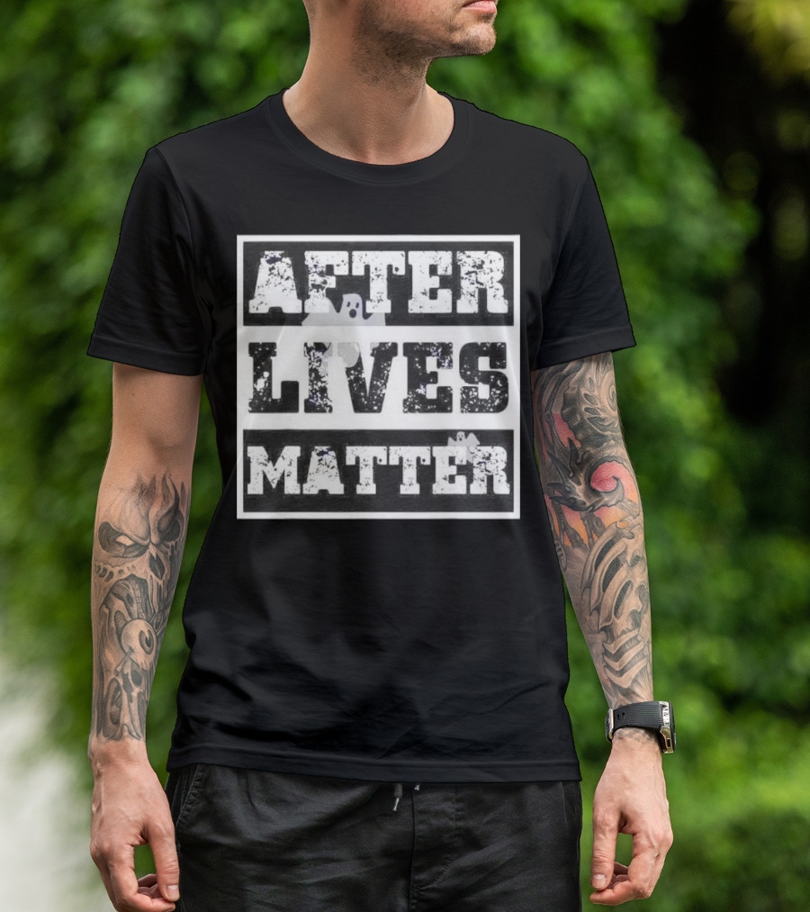 Boo After Lives Matter Ghosts Textured Halloween T-Shirt