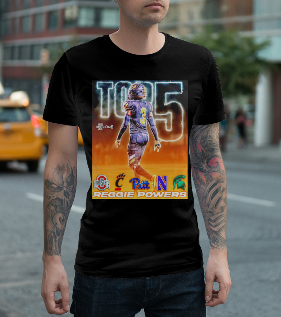 Reggie Powers Four-Star Safety Top 5 Ohio State Cincinnati Pitt Northwestern Michigan State T-Shirt