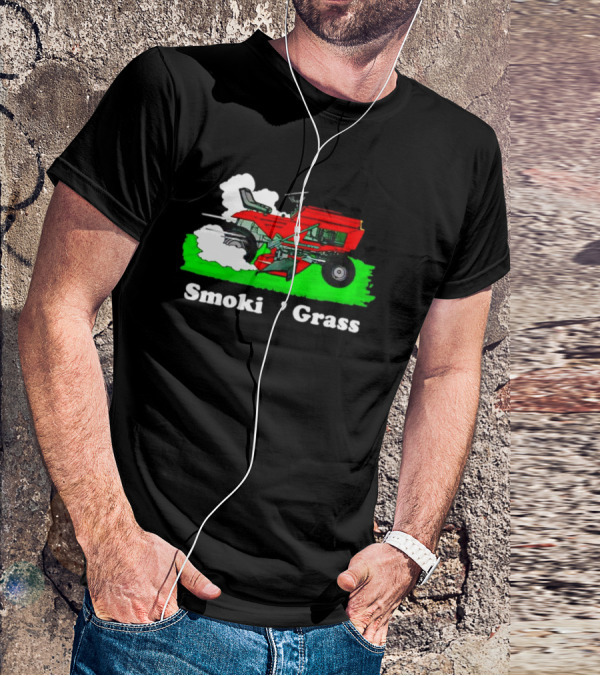 Smokin’ Grass Red Tractor On Green Field T-Shirt