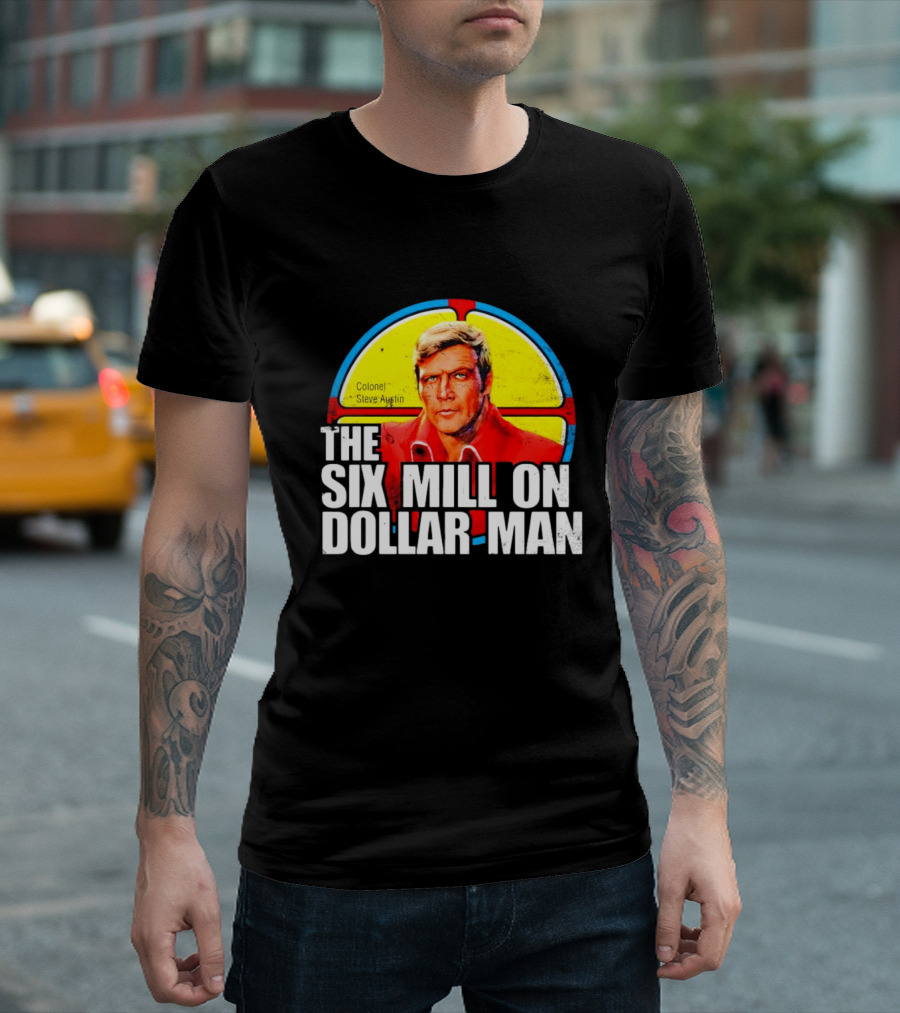 Colonel Steve Austin The Six Million Dollar Man Retro Stained Glass T-Shirt
