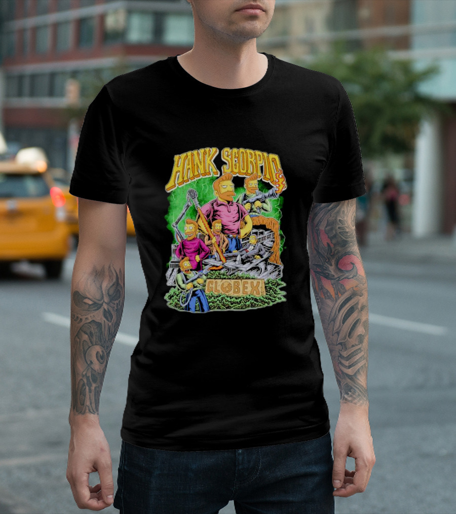Hank Scorpio Globex Illustrated Character Group Scene T-Shirt