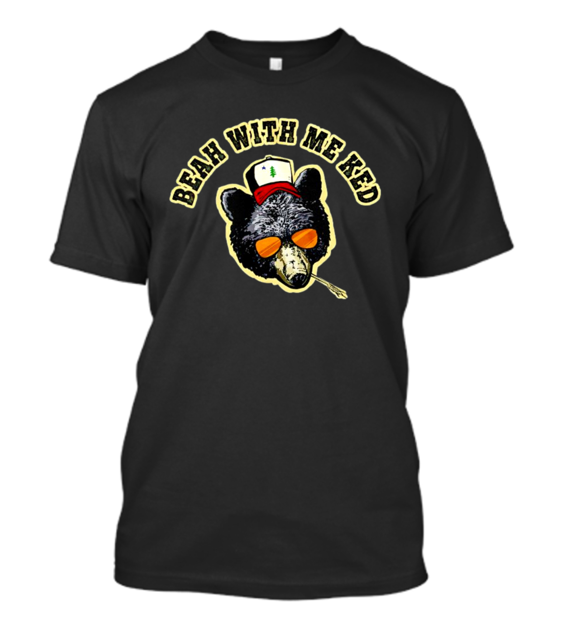 Beah With Me Ked Bear Wearing Sunglasses And Hat With Tree T-Shirt