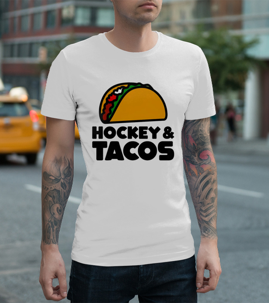 Hockey And Tacos Bold Fun Combo T-Shirt