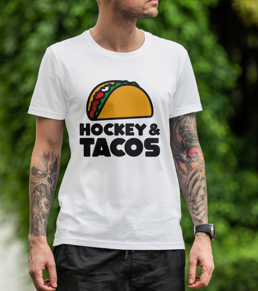Hockey And Tacos Bold Fun Combo T-Shirt