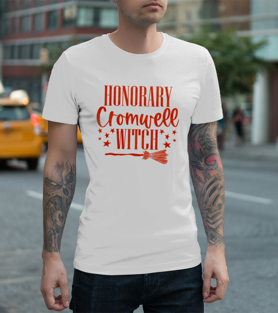 Honorary Cromwell Witch Halloween Hocus Pocus Inspired Broom Stars T-Shirt