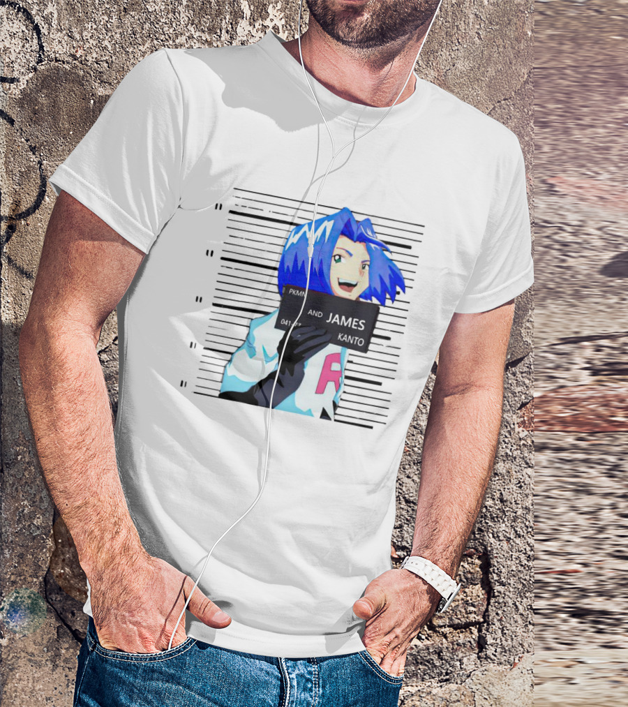 Team Rocket James Mugshot Pokemon Character Image T-Shirt