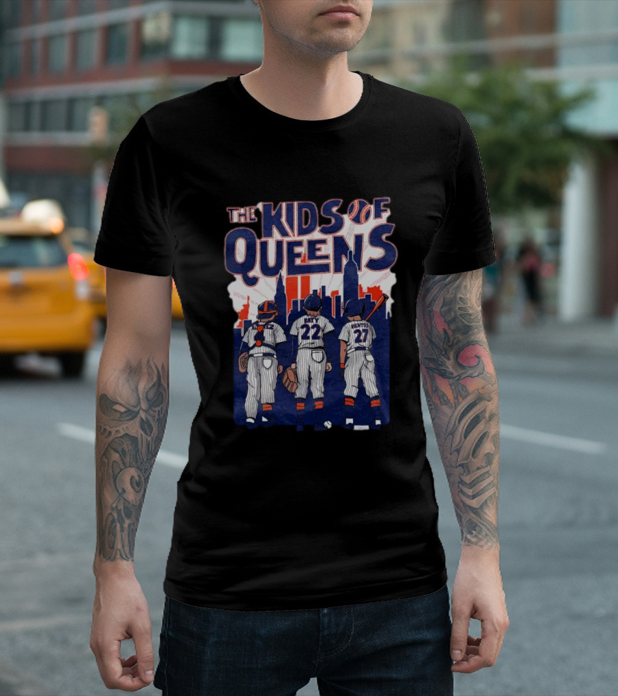 The Kids of Queens Baseball Team Skyline T-Shirt
