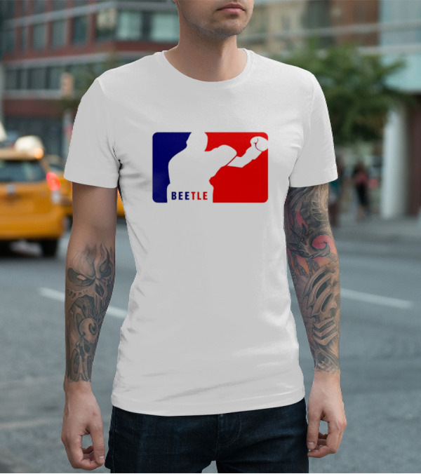 Beetle Boxing Silhouette In Red And Blue NBA T-Shirt