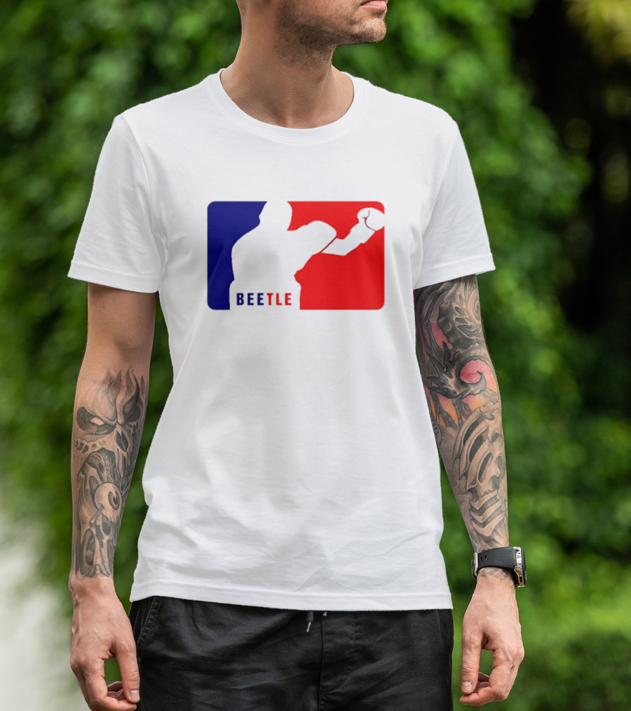 Beetle Boxing Silhouette In Red And Blue NBA T-Shirt
