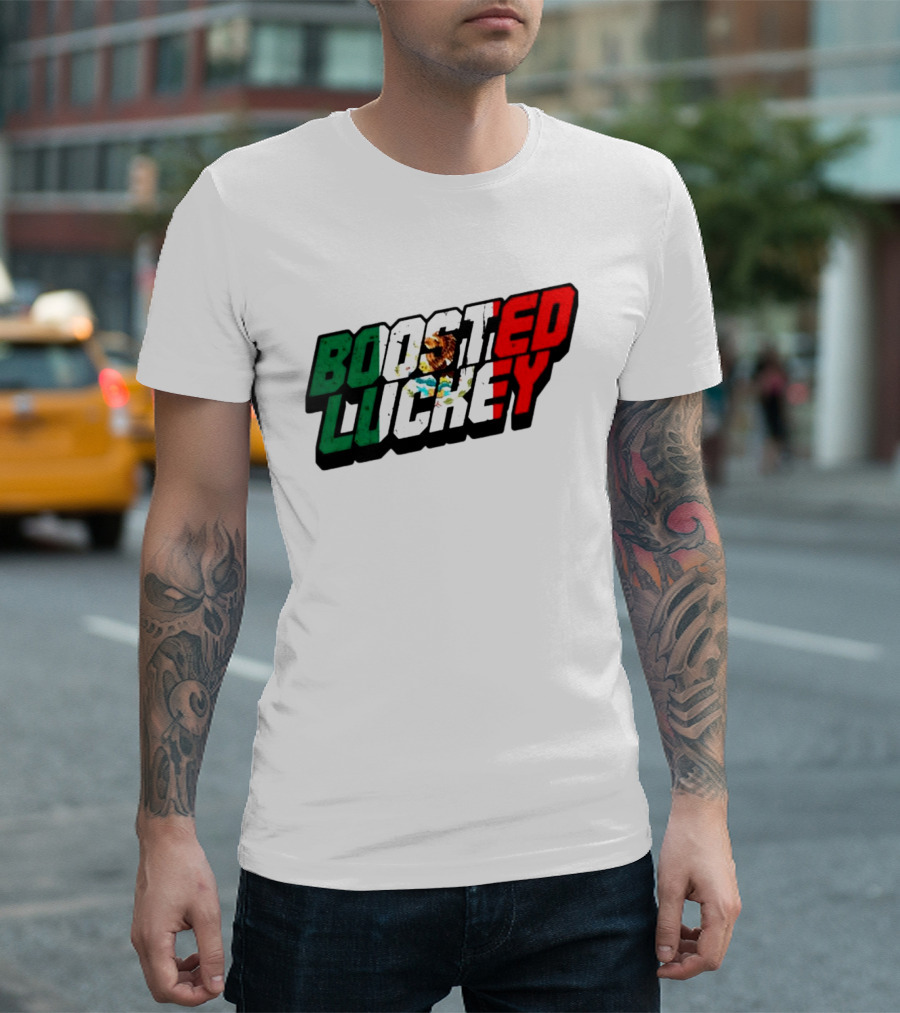 Boosted Luckey Mexico Mexican Flag Colors Eagle Emblem T-Shirt