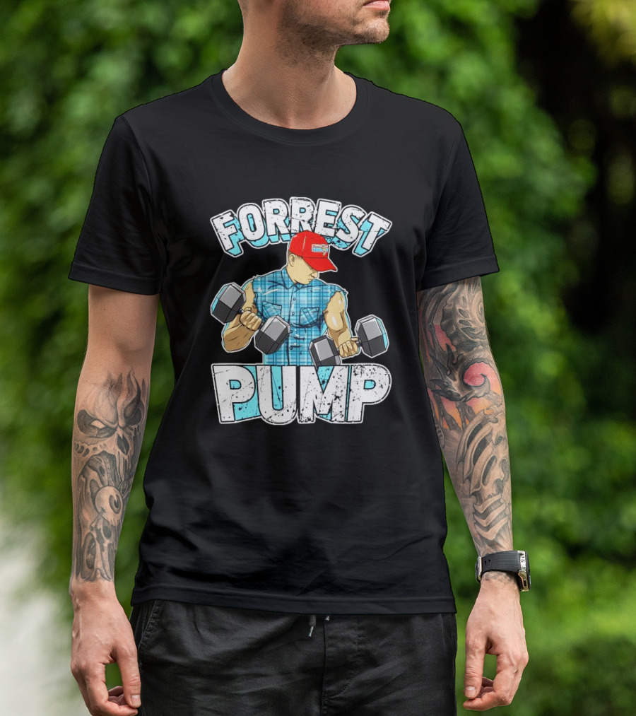 Forrest Pump Weightlifting Dumbbells Muscle Builder T-Shirt